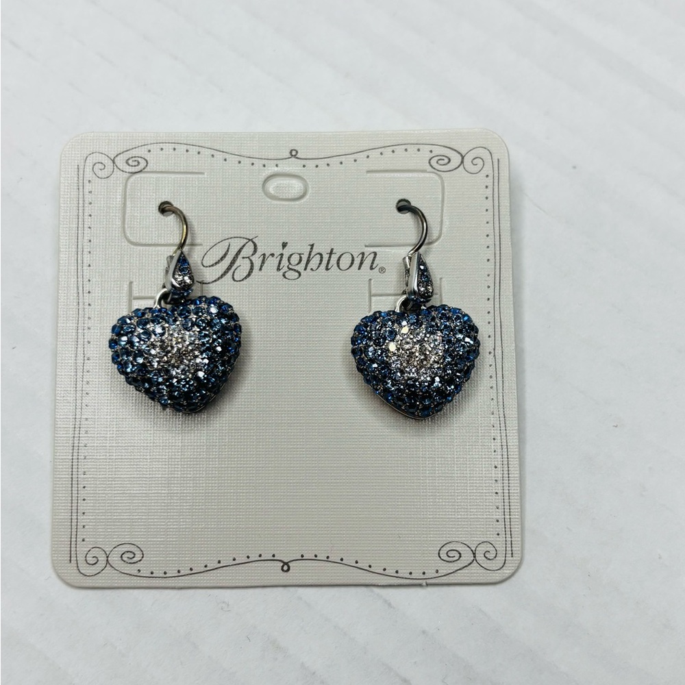 New BRIGHTON "Love Is All You Need" Blue Ombre Heart Earrings